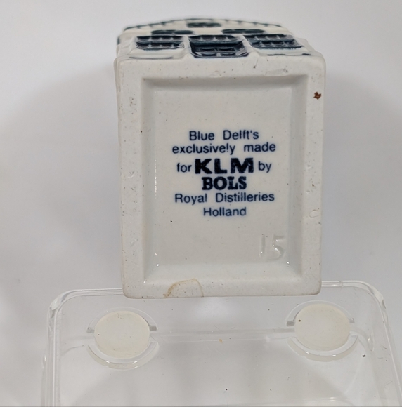 Rare VTG KLM Airlines Blue Delft Porcelain House #15 by BOLS Distillery; Sealed - Picture 2 of 8
